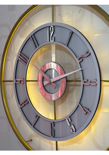 Metal Camlı Duvar Saati (60X80 cm Büyük Boy) Işıklı Gerçek Cam Duvar Saati Modern Tasarım fiyatları