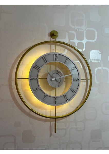 Metal Camlı Duvar Saati (60X80 cm Büyük Boy) Işıklı Gerçek Cam Duvar Saati Modern Tasarım modelleri