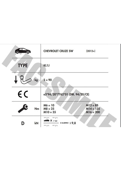 Yatay Söktak Chevrolet Cruze modelleri