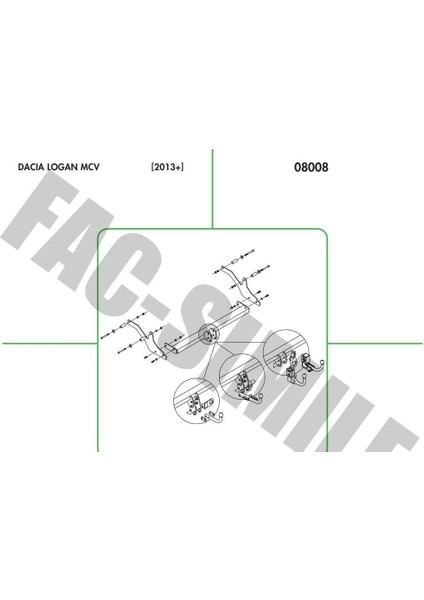 Yatay Söktak Dacia Logan Mcv 20013-2020 modelleri