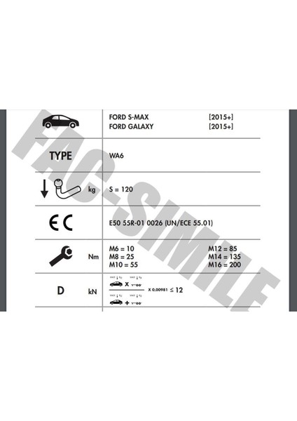 Yatay Söktak Ford S-Max Galaxy