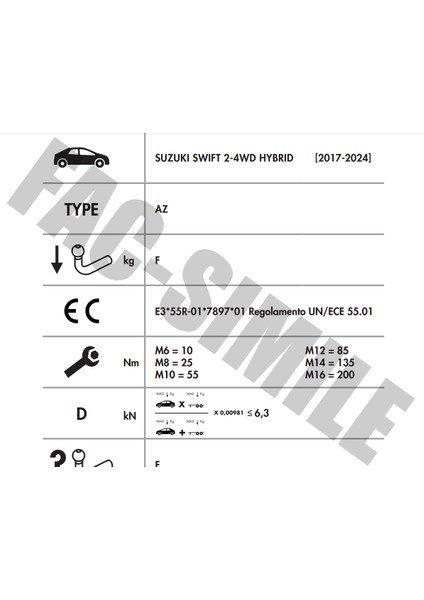 Yatay Söktak Suzuki Swift Hybrit
