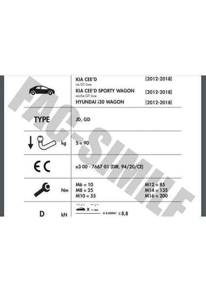 Yatay Söktak Hyundai I30 Sw - Kia Ceed modelleri