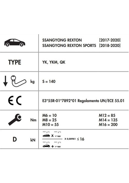Dikey Söktak Ssangyong Rexton - Rexton Sport