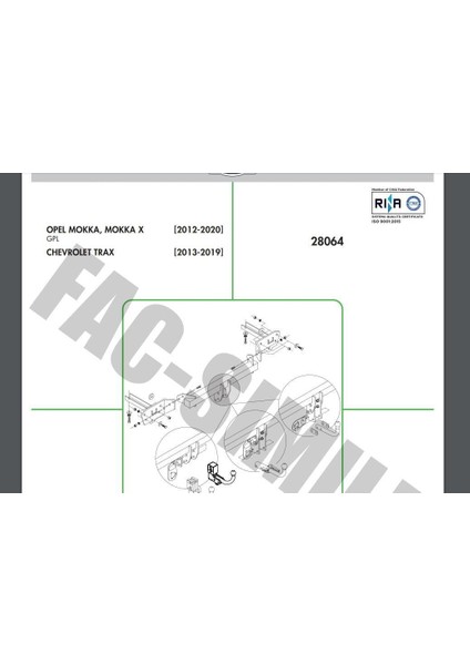 Yatay Söktak Opel Mokka - Corsa - Peugeot 2008 - 208 - Citroen Ds3
