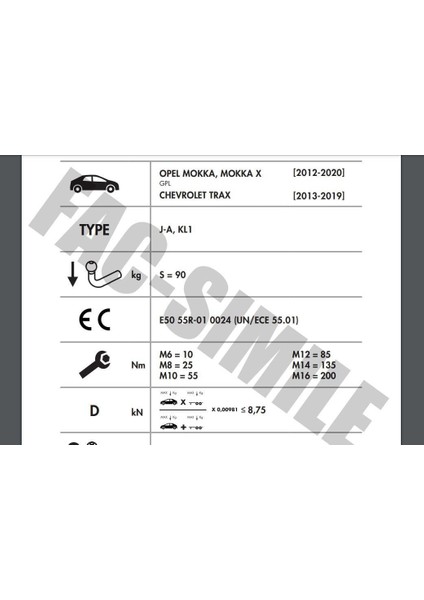 Yatay Söktak Opel Mokka - Corsa - Peugeot 2008 - 208 - Citroen Ds3