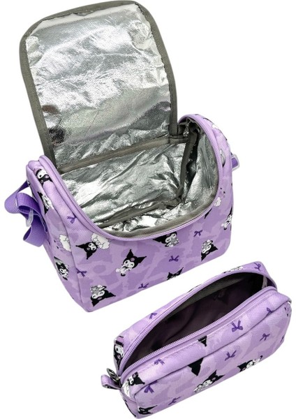 Ortopedik Sırt Destekli Lila Renk Folyo Beslenmelikli ve Kalemlikli Sırt Ilkokul Çantası / 555 indirimleri