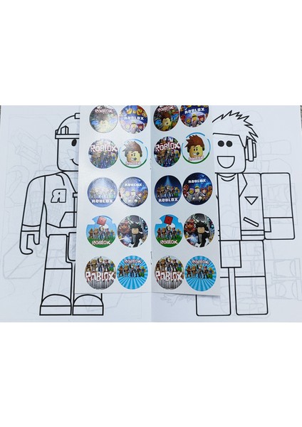 4 Adet Stickerli Boyama Kitabı (Roblox'/örümcek Ad./pijamask'/futbol Figürlü)