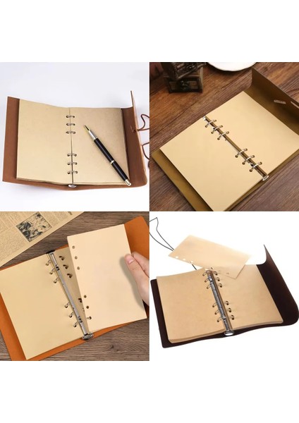 Özel Seri 4 Adet Deri Ciltli Vintage Defter Günlük, Hatıra, Ajanda, Gezi Notları Premium Hediye Seti fiyatları