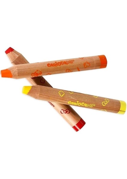 Çocuk Carioca Baby "3 In 1" Jumbo Ahşap Gövdeli Boya Kalemi 10'lu