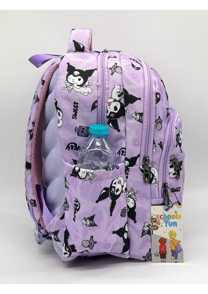 Karakter Desenli Kalemlik Beslenme Kız Çocuğu Ilkokul Çantası Takım Ilk Okul Çantası Lila fırsatları
