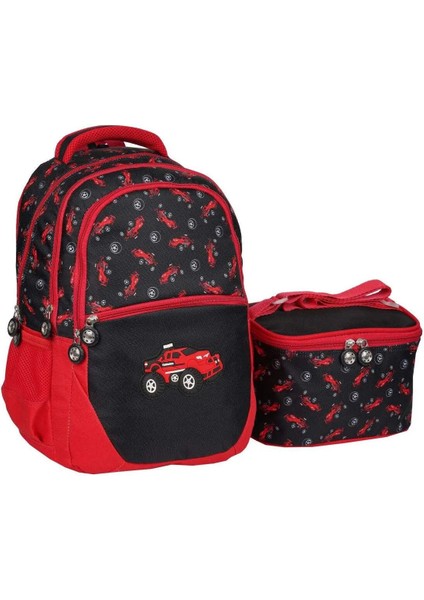 Lacivert Arabalı Ilkokul Çantası Beslenme Çantalı 1350-2