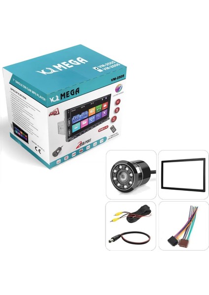 7 Inç Dokunmatik Double Teyp + 8 LED Gece Görüş Geri Vites Kamera Ikisi Bir Arada modelleri