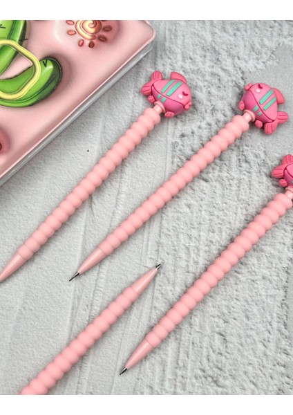 Balık Başlıklı Pembe Renk 0.7 mm Uçlu Versatil Kurşun Kalem