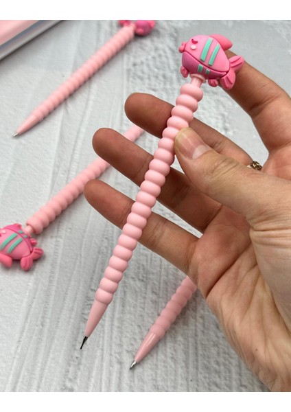 Balık Başlıklı Pembe Renk 0.7 mm Uçlu Versatil Kurşun Kalem
