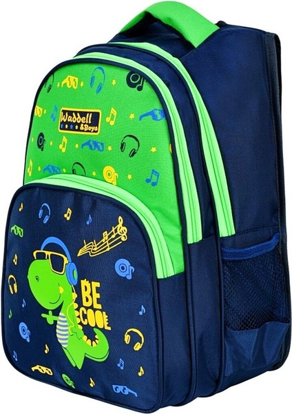 Waddell 3 Bölmeli Ilkokul Çantası ve Beslenme Çantası Dinazor Lacivert-Yeşil 3006 fırsatları