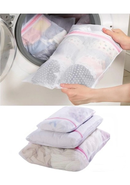 3 Adet Beyaz Sütyen / Iç Çamaşırı Yıkama Filesi Bebek Çamaşır Yıkama Filesi