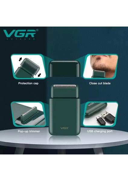 V-390 Sakal-Vücut Sıfır Sakal Yanak Şarjlı Islak ve Kuru Tıraş Makinesi