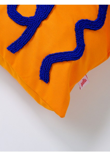 Electric Flow - Soyut Desen - Punch Kırlent Kılıfı - Turuncu/Saks fırsatları