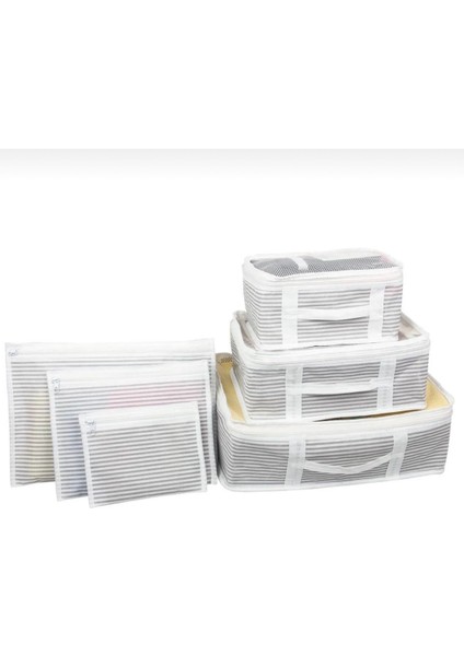 Çizgili Bavul Organizer Valiz Düzenleyici 6 Parça Çamaşır Düzenleyici Organizer Hurç fiyatları