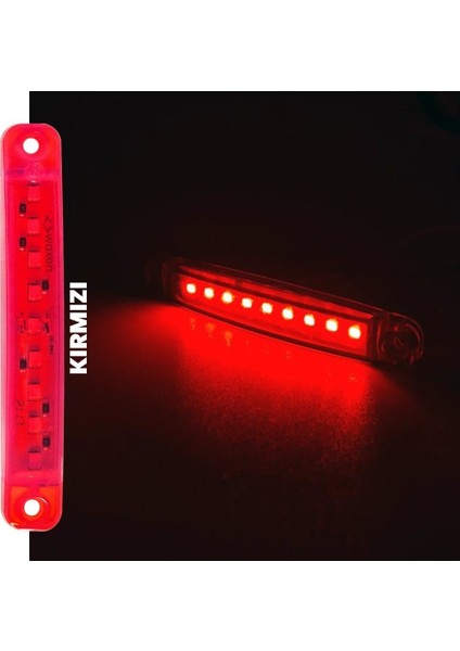 18 cm Kırmızı Parmak LED 12 Ledli 2ADET