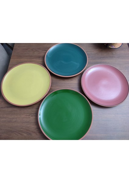 Store Toprak 4'lü Renkli Sunumluk Pasta Kahvaltı Servis Tabağı