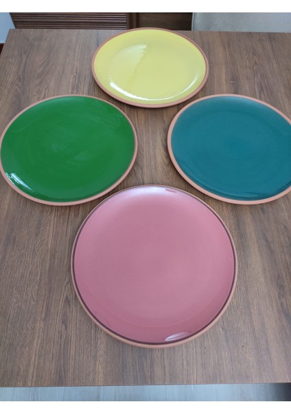 Store Toprak 4'lü Renkli Sunumluk Pasta Kahvaltı Servis Tabağı
