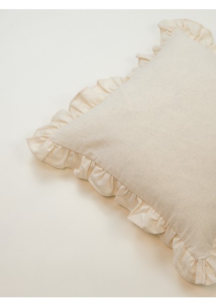 Bohem Fırfırlı Kırlent Kılıfı - Krem modelleri