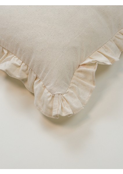 Bohem Fırfırlı Kırlent Kılıfı - Krem fırsatları