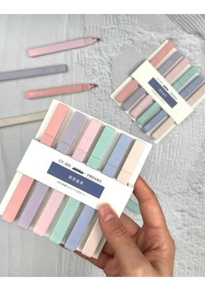 Soft Pastel Renkli 6’lı Marker Seti Mavi