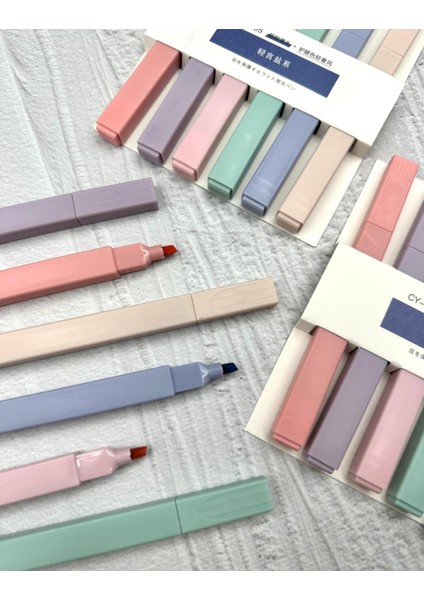 Soft Pastel Renkli 6’lı Marker Seti Mavi