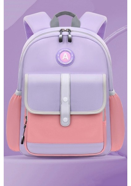 Kız Çocuk Anaokulu ve Günlük Sırt Çantası Tablet Bölmeli Ortopedik Sırt Destekli Lila/pembe AOÇ8003