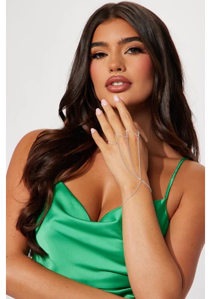 Funk Tam El Gümüş Rengi Şahmeran Bileklik