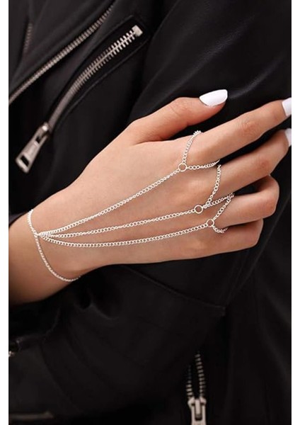 Funk Tam El Gümüş Rengi Şahmeran Bileklik modelleri