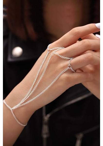 Funk Tam El Gümüş Rengi Şahmeran Bileklik fırsatları