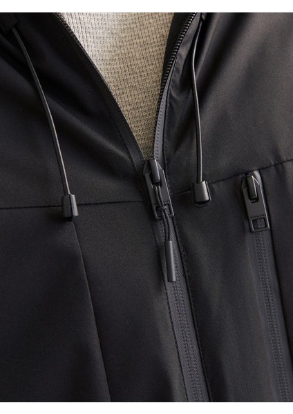 Jjpayne Kapşonlu Erkek Parka Mont Ceket Siyah 12256884 V2
