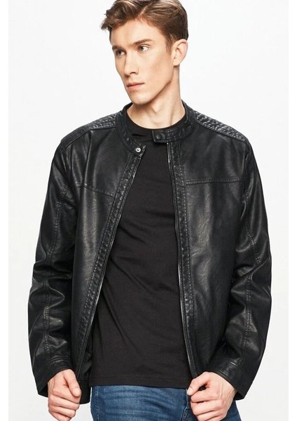 Jjwarner Erkek Pu Deri Mont Siyah 12182461 V11