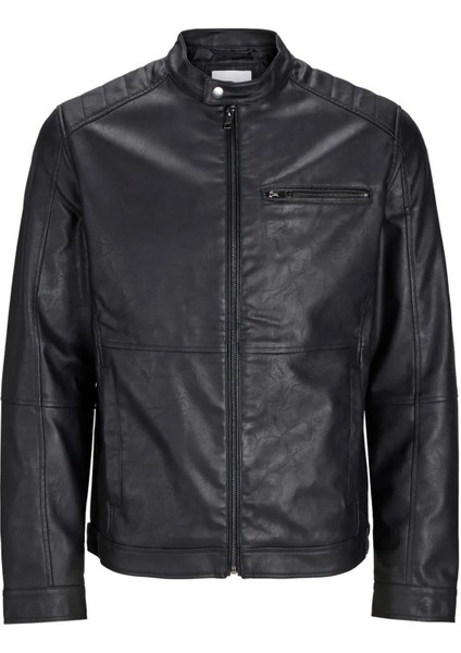 Jjedylan Clean Pu Biker Erkek Mevsimlik Mont Siyah 12261196 V4