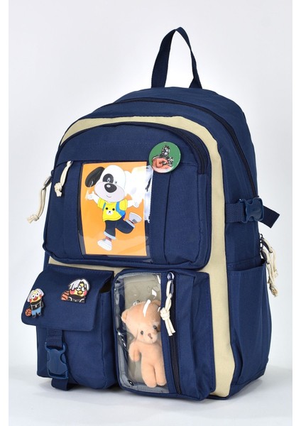 Ortopedik Lüks Kumaş Unisex Çok Gözlü Çocuk Ilkokul Kore Model Sırt Çantası 1480 fırsatları