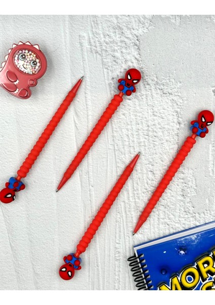 Örümcek Adam Karakterli Kırmızı Renk 0.7 mm Uçlu Versatil Kurşun Kalem
