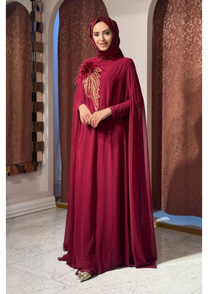 Whıte Corner Abiye 3185 Bordo
