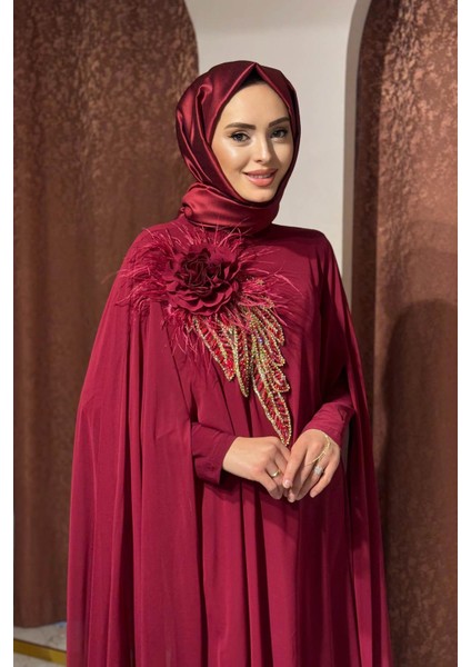 Whıte Corner Abiye 3185 Bordo modelleri