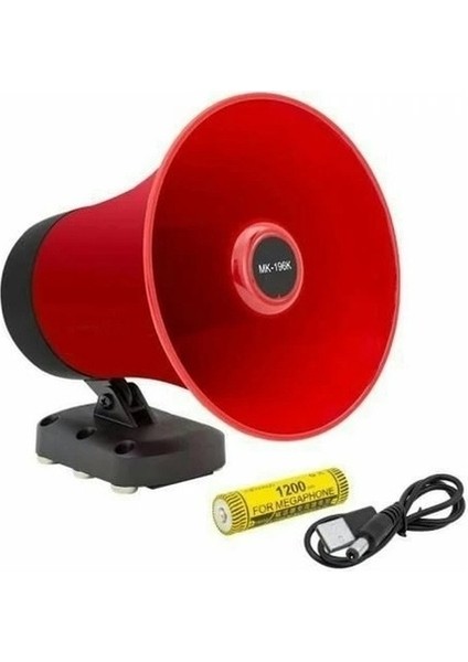 Mıknatıslı Araç Üstü (Bluetooth - USB -Sd Kartlı - Şarjlı) 18650 Pilli 50 Watt Harici Horn Hoparlör