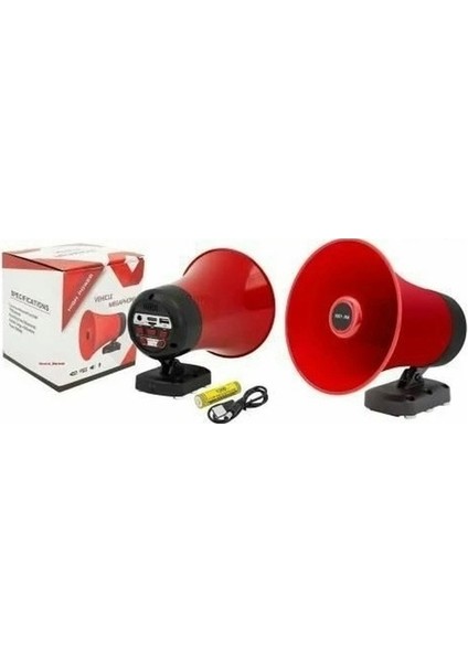 Mıknatıslı Araç Üstü (Bluetooth - USB -Sd Kartlı - Şarjlı) 18650 Pilli 50 Watt Harici Horn Hoparlör modelleri