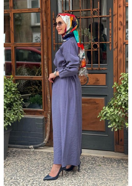 Nurcan Çetin Elbise 25207 Indigo