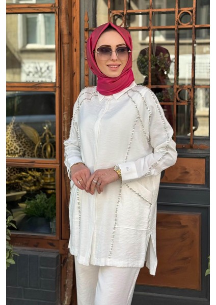 Pantolonlu Takım MA24.04 Ekru