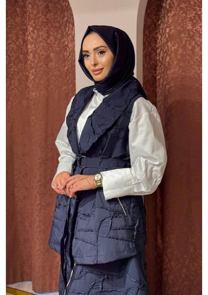 Nurcan Çetin Etekli Takım 25483 Lacivert