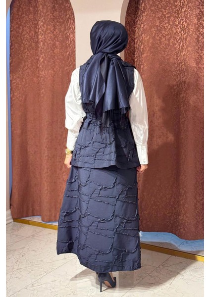 Nurcan Çetin Etekli Takım 25483 Lacivert