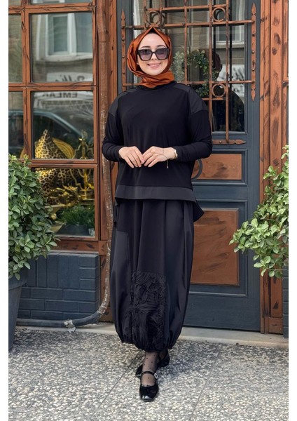 Nurcan Çetin Etekli Takım 25414 Siyah