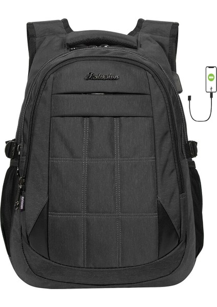 Siyah 2227 Su Geçirmez Astarlı Kumaş Sırt Çantası